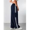 imageSOLY HUX Womens Cargo Sweatpants Wide Leg Baggy Parachute Pants Y2K High Waisted Track Pants StreetwearDeep Blue Striped