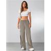 imageSOLY HUX Womens Cargo Sweatpants Wide Leg Baggy Parachute Pants Y2K High Waisted Track Pants StreetwearKhaki Striped