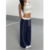 imageSOLY HUX Womens Drawstring Waist Baggy Sweatpants Straight Leg Causal Long Pants with PocketDark Blue
