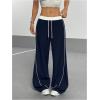 imageSOLY HUX Womens Drawstring Waist Baggy Sweatpants Straight Leg Causal Long Pants with PocketDark Blue