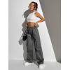 imageSOLY HUX Womens High Waisted Cargo Pants Jogger Y2K Pants Drawstring Elastic Sweatpants with PocketPure Grey