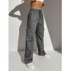 imageSOLY HUX Womens High Waisted Cargo Pants Jogger Y2K Pants Drawstring Elastic Sweatpants with PocketPure Grey