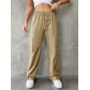 imageSOLY HUX Womens High Waisted Cargo Pants Jogger Y2K Pants Drawstring Elastic Sweatpants with PocketPure Khaki