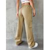 imageSOLY HUX Womens High Waisted Cargo Pants Jogger Y2K Pants Drawstring Elastic Sweatpants with PocketPure Khaki