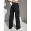 imageSOLY HUX Womens High Waisted Cargo Pants Jogger Y2K Pants Drawstring Elastic Sweatpants with PocketSolid Black