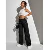 imageSOLY HUX Womens High Waisted Cargo Pants Jogger Y2K Pants Drawstring Elastic Sweatpants with PocketSolid Black