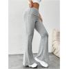 imageSOLY HUX Womens High Waisted Flared Leggings Bootcut Bell Bottom Yoga Pants Casual Long PantsPlain Grey