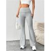 imageSOLY HUX Womens High Waisted Flared Leggings Bootcut Bell Bottom Yoga Pants Casual Long PantsPlain Grey