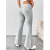 imageSOLY HUX Womens High Waisted Flared Leggings Bootcut Bell Bottom Yoga Pants Casual Long PantsPlain Grey