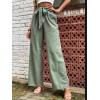 imageSOLY HUX Womens High Waisted Wide Leg Belted Long Pants Casual TrousersPlain Green
