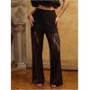 imageSOLY HUX Womens Plus Size Lace Mesh Pants High Waisted Sheer Flare Leg Party Pants ClubwearPure Black