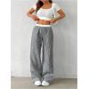 imageSOLY HUX Womens Striped Wide Leg Pants Drawstring High Waisted Baggy Casual Long PantsBlack White Striped