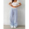 imageSOLY HUX Womens Striped Wide Leg Pants Drawstring High Waisted Baggy Casual Long PantsBlue Striped