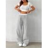 imageSOLY HUX Womens Striped Wide Leg Pants Drawstring High Waisted Baggy Casual Long PantsOlive Green