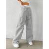 imageSOLY HUX Womens Striped Wide Leg Pants Drawstring High Waisted Baggy Casual Long PantsOlive Green