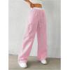 imageSOLY HUX Womens Striped Wide Leg Pants Drawstring High Waisted Baggy Casual Long PantsPink Striped