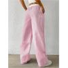 imageSOLY HUX Womens Striped Wide Leg Pants Drawstring High Waisted Baggy Casual Long PantsPink Striped