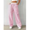 imageSOLY HUX Womens Striped Wide Leg Pants Drawstring High Waisted Baggy Casual Long PantsPink Striped