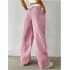 imageSOLY HUX Womens Striped Wide Leg Pants Drawstring High Waisted Baggy Casual Long PantsRed Striped