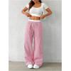 imageSOLY HUX Womens Striped Wide Leg Pants Drawstring High Waisted Baggy Casual Long PantsRed Striped