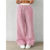 imageSOLY HUX Womens Striped Wide Leg Pants Drawstring High Waisted Baggy Casual Long PantsRed Striped