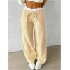 imageSOLY HUX Womens Striped Wide Leg Pants Drawstring High Waisted Baggy Casual Long PantsYellow Striped