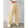imageSOLY HUX Womens Striped Wide Leg Pants Drawstring High Waisted Baggy Casual Long PantsYellow Striped
