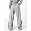 imageSOLY HUX Womens Sweatpants Bow Graphic Drawstring Elastic Waist Wide Leg Pants with PocketsGrey Bow