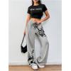 imageSOLY HUX Womens Y2k Sweatpants Drawstring Waist Straight Leg Gothic Grunge Pants StreetwearGrey Graphic