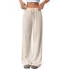 imageSOLY HUX Wide Leg Pants for Women Elastic High Waisted Sweatpants Causal Palazzo PantsPlain Apricot