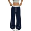 imageSOLY HUX Womens Drawstring Waist Baggy Sweatpants Straight Leg Causal Long Pants with PocketDark Blue