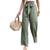 imageSOLY HUX Womens High Waisted Wide Leg Belted Long Pants Casual TrousersPlain Green