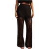 imageSOLY HUX Womens Plus Size Lace Mesh Pants High Waisted Sheer Flare Leg Party Pants ClubwearPure Black