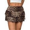 imageSOLY HUX Womens Summer High Waist A Line Mini Skirts Ruffle Layered Flowy Skater SkirtsBrown Leopard