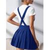imageSOLY HUX Womens Braces Skirt Pleated A Line Mini Skirt High Waisted Overall Skater Suspender SkirtsPure Royal Blue