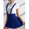 imageSOLY HUX Womens Braces Skirt Pleated A Line Mini Skirt High Waisted Overall Skater Suspender SkirtsPure Royal Blue
