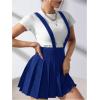 imageSOLY HUX Womens Braces Skirt Pleated A Line Mini Skirt High Waisted Overall Skater Suspender SkirtsPure Royal Blue