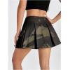 imageSOLY HUX Womens Camo Print Pleated Mini Skirt High Waist A Line Casual SkirtsGreen Camo