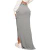 imageSOLY HUX Womens High Waisted Pocket Side Split Hem Bodycon Pencil Skirt Long Maxi SkirtsSolid Light Grey