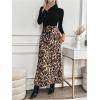 imageSOLY HUX Womens Leopard Print Maxi Skirt High Waisted Casual Long SkirtsMulticoloured Leopard
