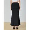 imageSOLY HUX Womens Maxi Bodycon Long Skirt High Waisted Ruffle Ruched Flowy Mermaid SkirtsSolid Black