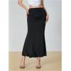 imageSOLY HUX Womens Maxi Bodycon Long Skirt High Waisted Ruffle Ruched Flowy Mermaid SkirtsSolid Black