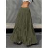 imageSOLY HUX Womens Maxi Skirt Drawstring Elastic Waist Ruffle Hem Long Flowy SkirtsSolid Olive Green