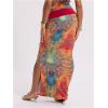 imageSOLY HUX Womens Maxi Skirt Summer Allover Printed Split Bodycon SkirtsMulticoloured Printed