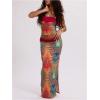 imageSOLY HUX Womens Maxi Skirt Summer Allover Printed Split Bodycon SkirtsMulticoloured Printed