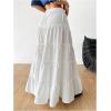 imageSOLY HUX Womens Summer Maxi Skirt High Waist Frill Split Ruffle Hem SkirtsPlain White