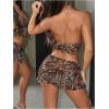 imageSOLY HUX Womens Y2k Skirt Sets 2 Piece Outfits Leopard Halter Crop Tops and Ruffle Layered Mini Skirt SetMulticoloured Leopard
