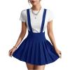 imageSOLY HUX Womens Braces Skirt Pleated A Line Mini Skirt High Waisted Overall Skater Suspender SkirtsPure Royal Blue