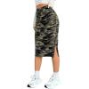 imageSOLY HUX Womens Camo Skirts Drawstring Waist Side Slit Bodycon Summer Midi SkirtArmy Green