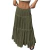 imageSOLY HUX Womens Maxi Skirt Drawstring Elastic Waist Ruffle Hem Long Flowy SkirtsSolid Olive Green